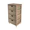 Home Master 4 Drawer Natural Seagrass Wooden Storage Chest Stylish 85cm