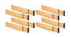 8 Pack Bamboo Adjustable Kitchen Drawer Dividers (Large, 44-55 cm)