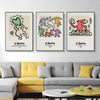 Wall Art 50cmx70cm Keith Haring Pop Art 3 Sets Black Frame Canvas