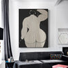Wall Art 70cmx100cm Mid Century Lady Black Frame Canvas