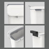 Gominimo Space Saving Easy Assemble 9l Hanging Trash Can With Lid For Kitchen Cabinet Door (White)