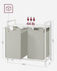 VASAGLE Laundry Hamper with Shelf and Pull-Out Bags 2 x 46L White BLH201W01