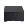 Outdoor wicker ottoman in Black