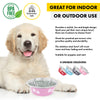 Pet Basic 24PCE Pet Bowls 13cm Stainless Steel Coloured With Paw Prints 350ml