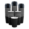 Party Central 96PCE Coffee Cups Matching Lids Disposable Triple Layered 230ml