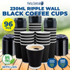 Party Central 96PCE Coffee Cups Matching Lids Disposable Triple Layered 230ml