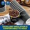 Party Central 96PCE Coffee Cups Matching Lids Disposable Triple Layered 230ml