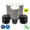 Party Central 480PCE Coffee Cups Matching Lids Disposable Triple Layer 350ml