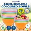 Party Central 36PCE Coloured Bowls Reusable Lightweight Durable High Quality