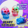 Party Central 12PCE 100g Shimmering Galaxy Slime In Skull Casing Non Stick