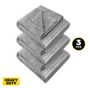 Handy Hardware 3PCE 130GSM Grey Tarpaulin UV Resistant Waterproof 5.4 x 5.4m