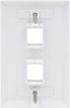 2 Port QuickPort outlet Wall Plate face plate, two Gang White