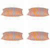 Pack of 4 Dandi Orange & White Striped Nautical Cushion Covers 40x40cm
