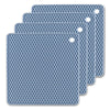 4 Pack Multi Purpose Silicone Insulation Mat Heat-Resistant Dishes Pads(Light Blue)