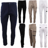 Men's Cotton Drill Cargo Work Pants UPF 50+ 13 Pockets Tradies Workwear Trousers, Khaki, 38
