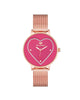Rose Gold Analog Bangle Watch with Rhine Stone Facing One Size Women