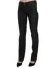 Mid Waist Slim Fit Corduroy Jeans with Logo Details W26 US Women