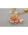 Dolce &amp; Gabbana Gold Crystal Statement Charm Necklace One Size Women
