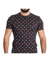 Gorgeous Dolce &amp; Gabbana Dark Gray Hearts Print T-Shirt 48 IT Men