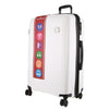 Pierre Cardin Inspired Milleni Checked Luggage Bag Travel Carry On Suitcase 75cm (124L) - White