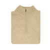 100% SHETLAND WOOL Half Zip Up Knit JUMPER Pullover Mens Sweater Knitted - Oat Marle (03) - S
