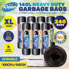 Xtra Kleen 240PCE 140L Garbage Bin Liners XL Tear & Leak Proof 100 x 140cm
