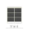 Home Master 6 Drawer Pine Wood Storage Chest Grey Fabric Baskets 70 x 80cm